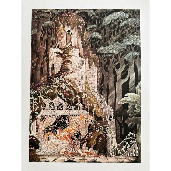 Prince Kiss, Sleeping Beauty, Brothers Grimm, Art Nouveau, Kay Nielson, Unique, - Picture 1 of 1